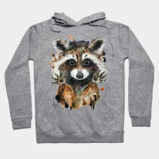 Raccoon watercolor Hoodie